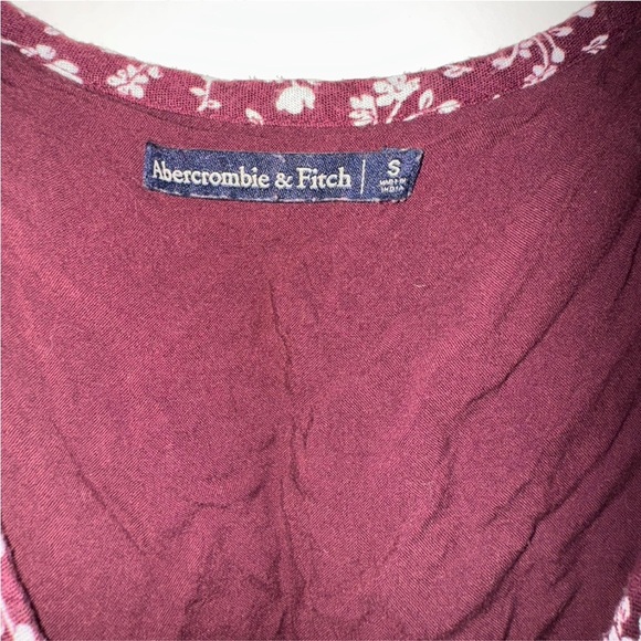 Abercrombie & Fitch burgandy Floral high low Dress size small - Picture 5 of 6